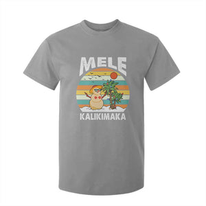 Mele Kalikimaka Hawaiian Christmas T Shirt For Kid Beach Hawaii Xmas In July Tropical TS10 Sport Gray Print Your Wear