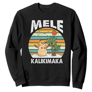 Mele Kalikimaka Hawaiian Christmas Sweatshirt Beach Hawaii Xmas In July Tropical TS10 Black Print Your Wear