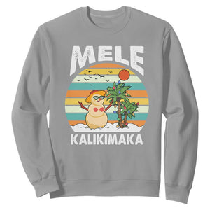 Mele Kalikimaka Hawaiian Christmas Sweatshirt Beach Hawaii Xmas In July Tropical TS10 Sport Gray Print Your Wear