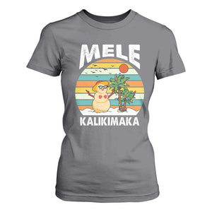 Mele Kalikimaka Hawaiian Christmas T Shirt For Women Beach Hawaii Xmas In July Tropical TS10 Charcoal Print Your Wear