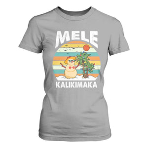 Mele Kalikimaka Hawaiian Christmas T Shirt For Women Beach Hawaii Xmas In July Tropical TS10 Sport Gray Print Your Wear