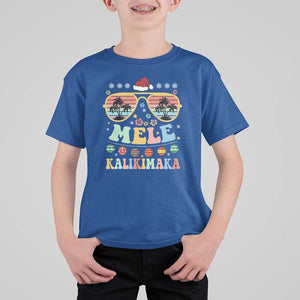 Santa Claus Sunglasses Beach Christmas In Hawaii Family Vacation T Shirt For Kid Mele Kalikimaka TS10 Royal Blue Print Your Wear