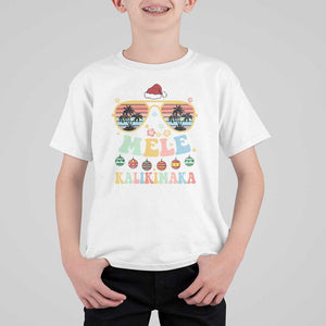 Santa Claus Sunglasses Beach Christmas In Hawaii Family Vacation T Shirt For Kid Mele Kalikimaka TS10 White Print Your Wear