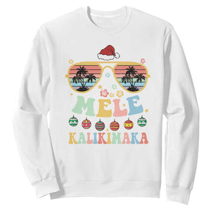 Santa Claus Sunglasses Beach Christmas In Hawaii Family Vacation Sweatshirt Mele Kalikimaka TS10 White Print Your Wear