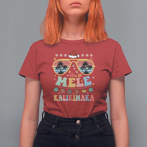 Santa Claus Sunglasses Beach Christmas In Hawaii Family Vacation T Shirt For Women Mele Kalikimaka TS10 Red Print Your Wear