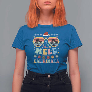 Santa Claus Sunglasses Beach Christmas In Hawaii Family Vacation T Shirt For Women Mele Kalikimaka TS10 Royal Blue Print Your Wear