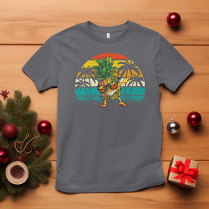 Dabbing Pineapple Christmas Tree Lights T Shirt Hawaiian Hawaii Tropical Xmas Men Gifts Sunglasses On TS10 Charcoal Print Your Wear