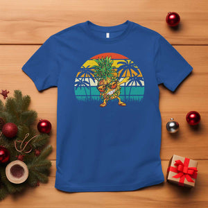 Dabbing Pineapple Christmas Tree Lights T Shirt Hawaiian Hawaii Tropical Xmas Men Gifts Sunglasses On TS10 Royal Blue Print Your Wear