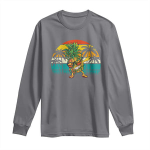 Dabbing Pineapple Christmas Tree Lights Long Sleeve Shirt Hawaiian Hawaii Tropical Xmas Men Gifts Sunglasses On TS10 Charcoal Print Your Wear