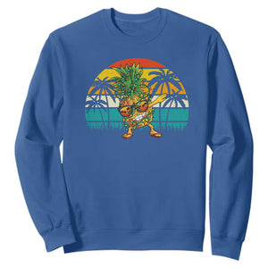 Dabbing Pineapple Christmas Tree Lights Sweatshirt Hawaiian Hawaii Tropical Xmas Men Gifts Sunglasses On TS10 Royal Blue Print Your Wear