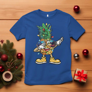 Dabbing Pineapple Hawaii Christmas Tree Lights Xmas Sunglasses T Shirt Tropical Holiday Beach TS10 Royal Blue Print Your Wear