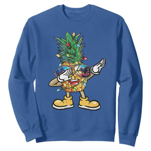 Dabbing Pineapple Hawaii Christmas Tree Lights Xmas Sunglasses Sweatshirt Tropical Holiday Beach TS10 Royal Blue Print Your Wear