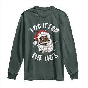 Funny Santa Claus Long Sleeve Shirt African American Xmas Vintage Black Santa TS10 Dark Forest Green Print Your Wear