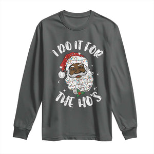 Funny Santa Claus Long Sleeve Shirt African American Xmas Vintage Black Santa TS10 Dark Heather Print Your Wear