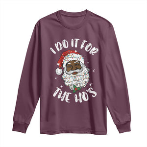 Funny Santa Claus Long Sleeve Shirt African American Xmas Vintage Black Santa TS10 Maroon Print Your Wear