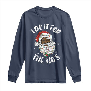 Funny Santa Claus Long Sleeve Shirt African American Xmas Vintage Black Santa TS10 Navy Print Your Wear