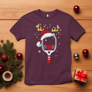 Pickleball Christmas T Shirt Holiday Reindeer Player Gifts Sports Xmas TS10 Maroon Print Your Wear