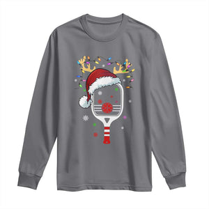 Pickleball Christmas Long Sleeve Shirt Holiday Reindeer Player Gifts Sports Xmas TS10 Charcoal Print Your Wear