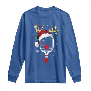 Pickleball Christmas Long Sleeve Shirt Holiday Reindeer Player Gifts Sports Xmas TS10 Royal Blue Print Your Wear