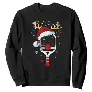 Pickleball Christmas Sweatshirt Holiday Reindeer Player Gifts Sports Xmas TS10 Black Print Your Wear