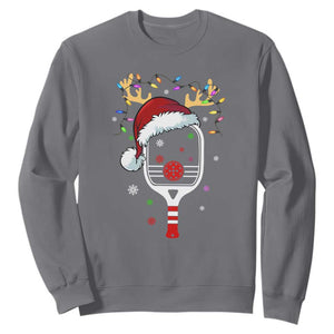 Pickleball Christmas Sweatshirt Holiday Reindeer Player Gifts Sports Xmas TS10 Charcoal Print Your Wear