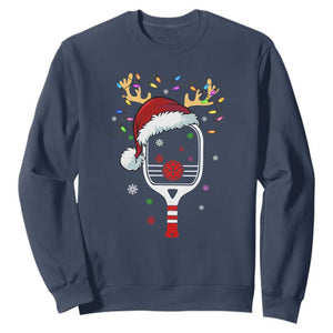 Pickleball Christmas Sweatshirt Holiday Reindeer Player Gifts Sports Xmas TS10 Navy Print Your Wear