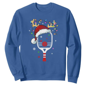 Pickleball Christmas Sweatshirt Holiday Reindeer Player Gifts Sports Xmas TS10 Royal Blue Print Your Wear