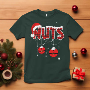 Christmas Couples T Shirt Chest Nuts Couples Funny Matching Chestnuts TS10 Dark Forest Green Print Your Wear