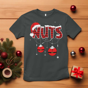 Christmas Couples T Shirt Chest Nuts Couples Funny Matching Chestnuts TS10 Dark Heather Print Your Wear