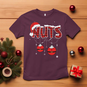 Christmas Couples T Shirt Chest Nuts Couples Funny Matching Chestnuts TS10 Maroon Print Your Wear