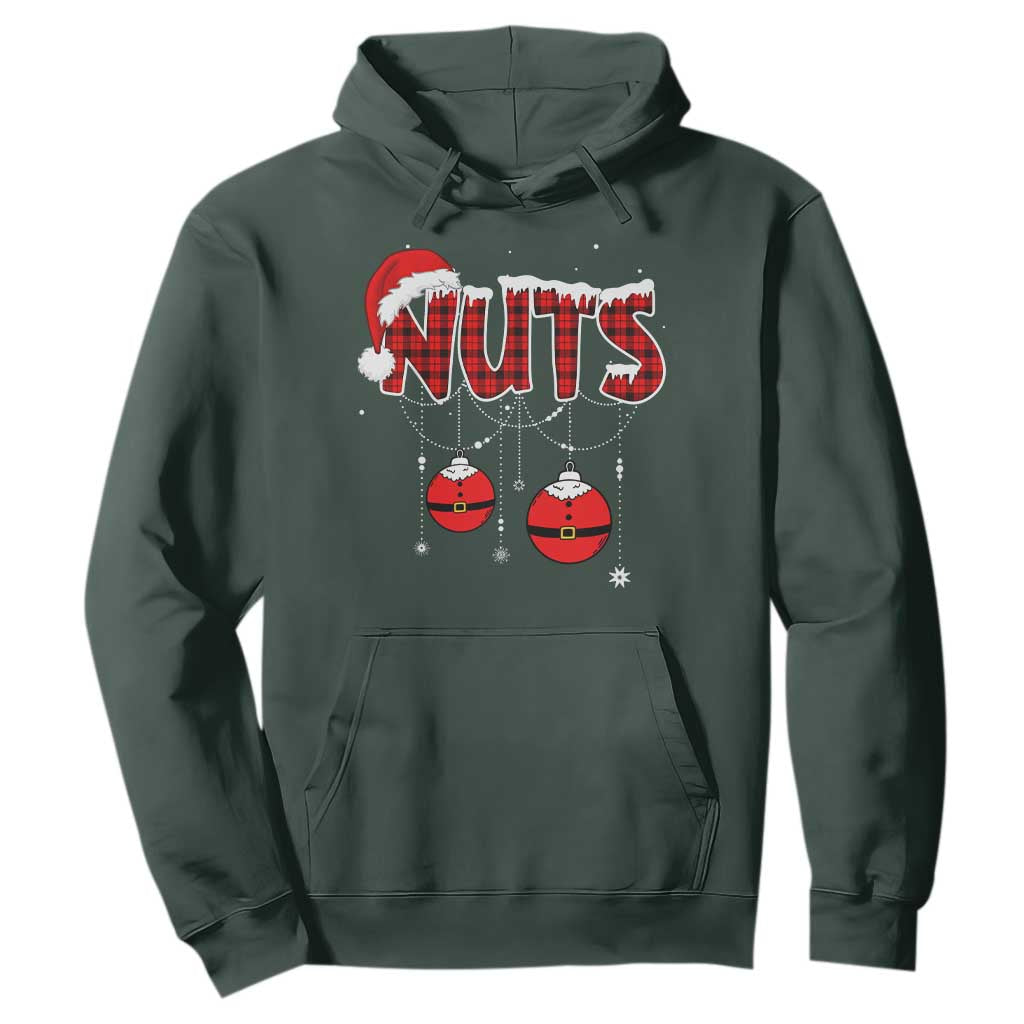 Christmas Couples Hoodie Chest Nuts Couples Funny Matching Chestnuts TS10 Dark Forest Green Print Your Wear