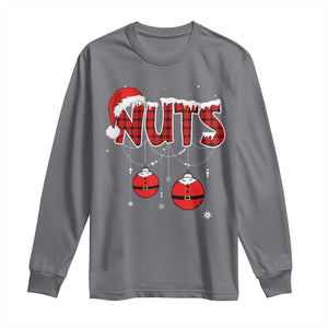 Christmas Couples Long Sleeve Shirt Chest Nuts Couples Funny Matching Chestnuts TS10 Charcoal Print Your Wear