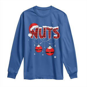 Christmas Couples Long Sleeve Shirt Chest Nuts Couples Funny Matching Chestnuts TS10 Royal Blue Print Your Wear