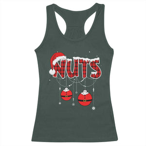 Christmas Couples Racerback Tank Top Chest Nuts Couples Funny Matching Chestnuts TS10 Dark Forest Green Print Your Wear