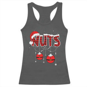 Christmas Couples Racerback Tank Top Chest Nuts Couples Funny Matching Chestnuts TS10 Dark Heather Print Your Wear