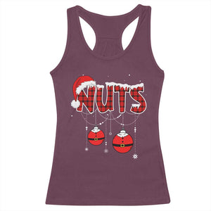 Christmas Couples Racerback Tank Top Chest Nuts Couples Funny Matching Chestnuts TS10 Maroon Print Your Wear