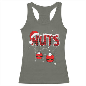 Christmas Couples Racerback Tank Top Chest Nuts Couples Funny Matching Chestnuts TS10 Military Green Print Your Wear