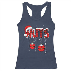 Christmas Couples Racerback Tank Top Chest Nuts Couples Funny Matching Chestnuts TS10 Navy Print Your Wear