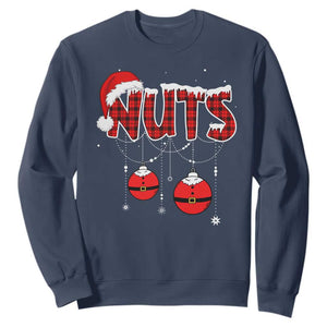 Christmas Couples Sweatshirt Chest Nuts Couples Funny Matching Chestnuts TS10 Navy Print Your Wear