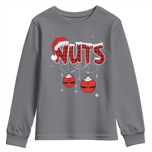 Christmas Couples Youth Sweatshirt Chest Nuts Couples Funny Matching Chestnuts TS10 Charcoal Print Your Wear