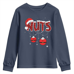 Christmas Couples Youth Sweatshirt Chest Nuts Couples Funny Matching Chestnuts TS10 Navy Print Your Wear