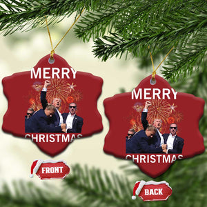 Donald Trump Xmas Christmas Ornament Merry Xmas Republican TS10 Snow Flake Red Print Your Wear