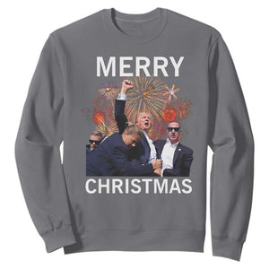 Donald Trump Christmas Sweatshirt Merry Xmas Republican TS10 Charcoal Print Your Wear