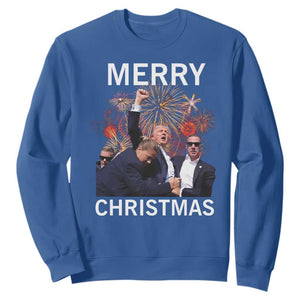 Donald Trump Christmas Sweatshirt Merry Xmas Republican TS10 Royal Blue Print Your Wear