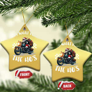 Biker Grandpa Santa on Motorcycle Xmas Christmas Ornament Funny Oh What Fun It Is To Ride TS10 Star Gold Print Your Wear