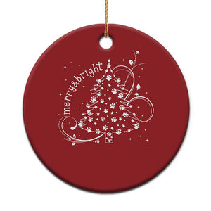 Christmas Dog Christmas Ornament Merry & Bright Cute Xmas Tree with Paws Gift for Dog Lover TS10 Print Your Wear