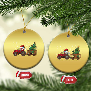 Tractor Xmas Christmas Ornament Tree Lights Farmer Xmas Gift for Tractor Drivers TS10 Circle Gold Print Your Wear