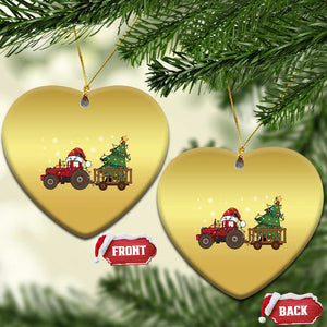 Tractor Xmas Christmas Ornament Tree Lights Farmer Xmas Gift for Tractor Drivers TS10 Heart Gold Print Your Wear