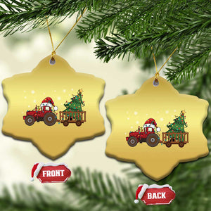 Tractor Xmas Christmas Ornament Tree Lights Farmer Xmas Gift for Tractor Drivers TS10 Snow Flake Gold Print Your Wear