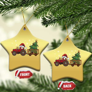 Tractor Xmas Christmas Ornament Tree Lights Farmer Xmas Gift for Tractor Drivers TS10 Star Gold Print Your Wear